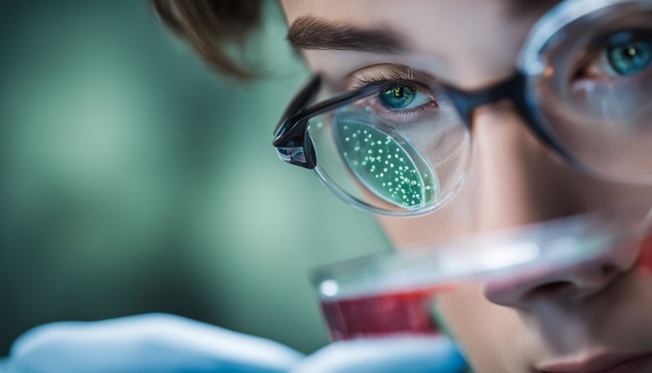 Een wetenschapper bestudeert bacteriën in een laboratorium.