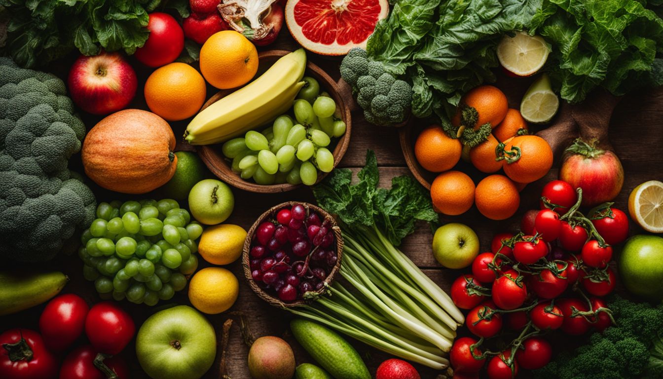 Een weelderige tuin vol biologische groenten en fruit.